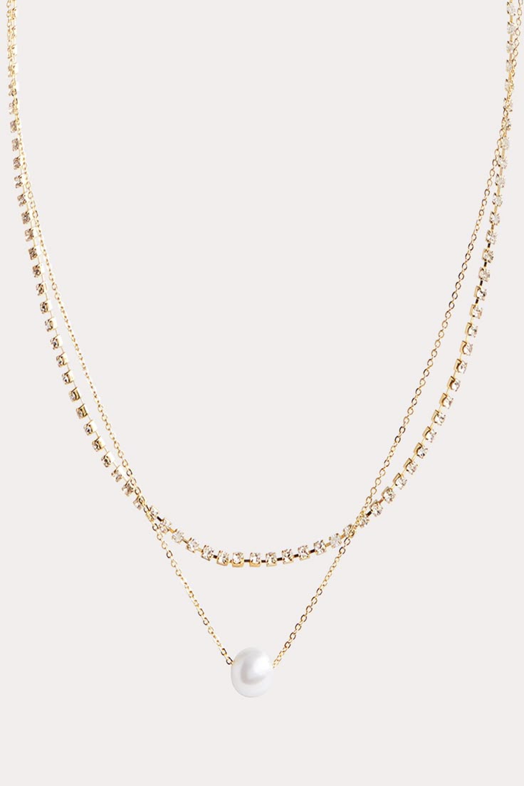 Monaco Layered Pearl Necklace - Gold Χρυσό κολιέ - Image 1