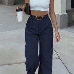 Μπλέ σκούρο υφασμάτινο παντελόνι