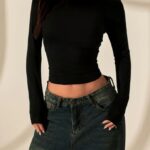 Μαύρη μπλούζα με μανίκια